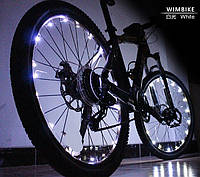 Диодная иллюминация колеса / спиц велосипеда "S"- образная на 20 диодов ТМ "WIM" БЕЛЫЙ