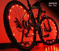 Диодная иллюминация колеса / спиц велосипеда "S"- образная на 20 диодов ТМ "WIM" КРАСНЫЙ