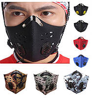 Защитная маска / респиратор из неопрена со сменным угольным фильтром для фильтрации воздуха KN95 / PM 2.5