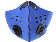 Защитная маска / респиратор из неопрена со сменным угольным фильтром для фильтрации воздуха KN95 / PM 2.5 СИНИЙ