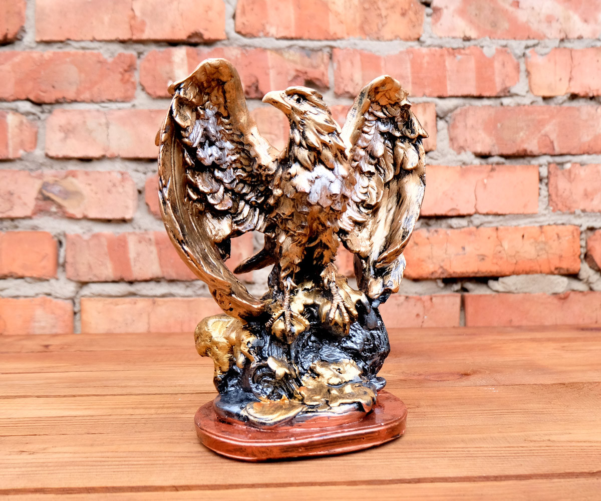 Орел на камені декор «бронза» h25 см гіпс, фото 1