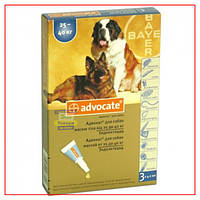 Краплі Адвокат для Собак на 25-40 кг (Advocate) від бліх і кліщів (3 піпетки по 4,0 мл)