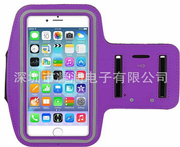 Чохол на руку для телефона 4.9 — 6.3" (ВИСОТА < 155 мм) неопрен, сенсорне вікно, відбивачі, для вело/бігу ФІОЛЕТОВИЙ, МАКС