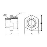 Ніпель редукційний SD Forte 3/8"х1/4", фото 2