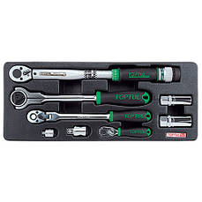 Набір трещеток в ложементі 8 од. TOPTULPRO GCAT0803