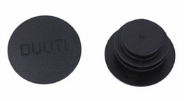 Заглушки в торці керма ТМ «DUUTI» з тисненим логотипом/пластик/кольорові (7 кольорів) ЧОРНИЙ