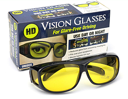 Окуляри HD Vision UV400 антифари для водіння жовті з поляризацією поліпшена оправа/ панорамний огляд