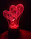 3d-світильник Серця I love you, 3д-нічник, кілька підсвічувань (на пульті), фото 4