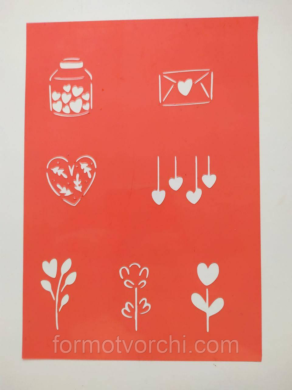 Трафарети для пряників "Сердечка 14"
