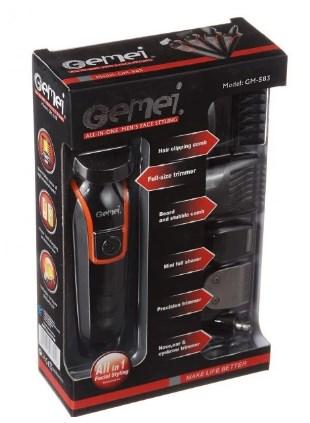 Машинка для стрижки Gemei GM-583 6 в 1 бритва, триммер для бороды носа ушей
