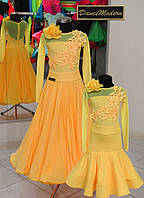 Платье для бальных танцев бейсик Sassy Yellow - geo из тканей "Крисанн"