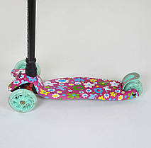 Самокат А 25600 /779-1343 MAXI "Best Scooter" (1) пластмасовий, 4 колеса PU, СВІТЛО, фото 3