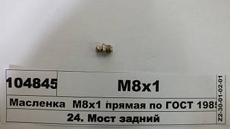 Маслянка М8х1 пряма по ГОСТ 19853-74 (DIN 71412) (ТМ S. I. L. A.) М8х1