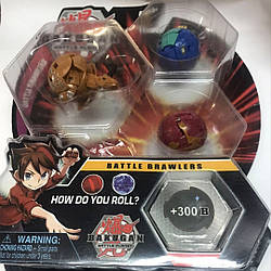 Набор Бакуган Bakugan 3 шт, герой, карточки