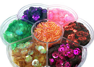 Набір паєток B7-2 набір 6 кольорів+палочки-трубочки