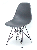 Стул Nik BK-ML серый 21 на черных металлических ножках, дизайн Charles & Ray Eames DSR Eiffel Leg, код 9104