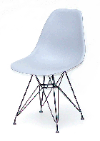 Стул Nik BK-ML серый 35 на черных металлических ножках, дизайн Charles & Ray Eames DSR Eiffel Leg,код 9106