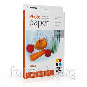Фотопапір ColorWay матовий 220 г/м, A4, 50 л (PM220050A4), фото 1