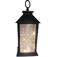 Новогодняя декоративная лампа-фонарь светильник с подсветкой HLV R28324 13x13x28 см