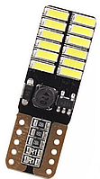 Лампочка автомобильная T10 W5W 4014 24-SMD LED 8Вт 6000К 12-24В (синий)