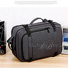 Сумка-рюкзак Meinaili трансформер сірий 501907G, фото 7