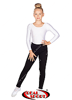 Лосини на хутрі для гімнастики та танців чорні GM040043 (бавовна, р-р 1-4, зріст 104-152 см)