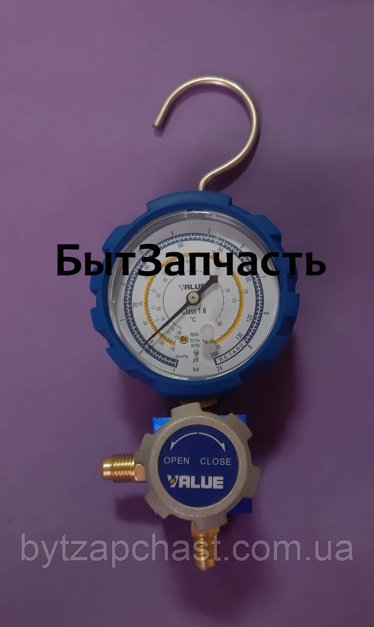 Манометр. колектор одновентильный VALUE VMG -1-U-L (R 600,600 a,290) синій