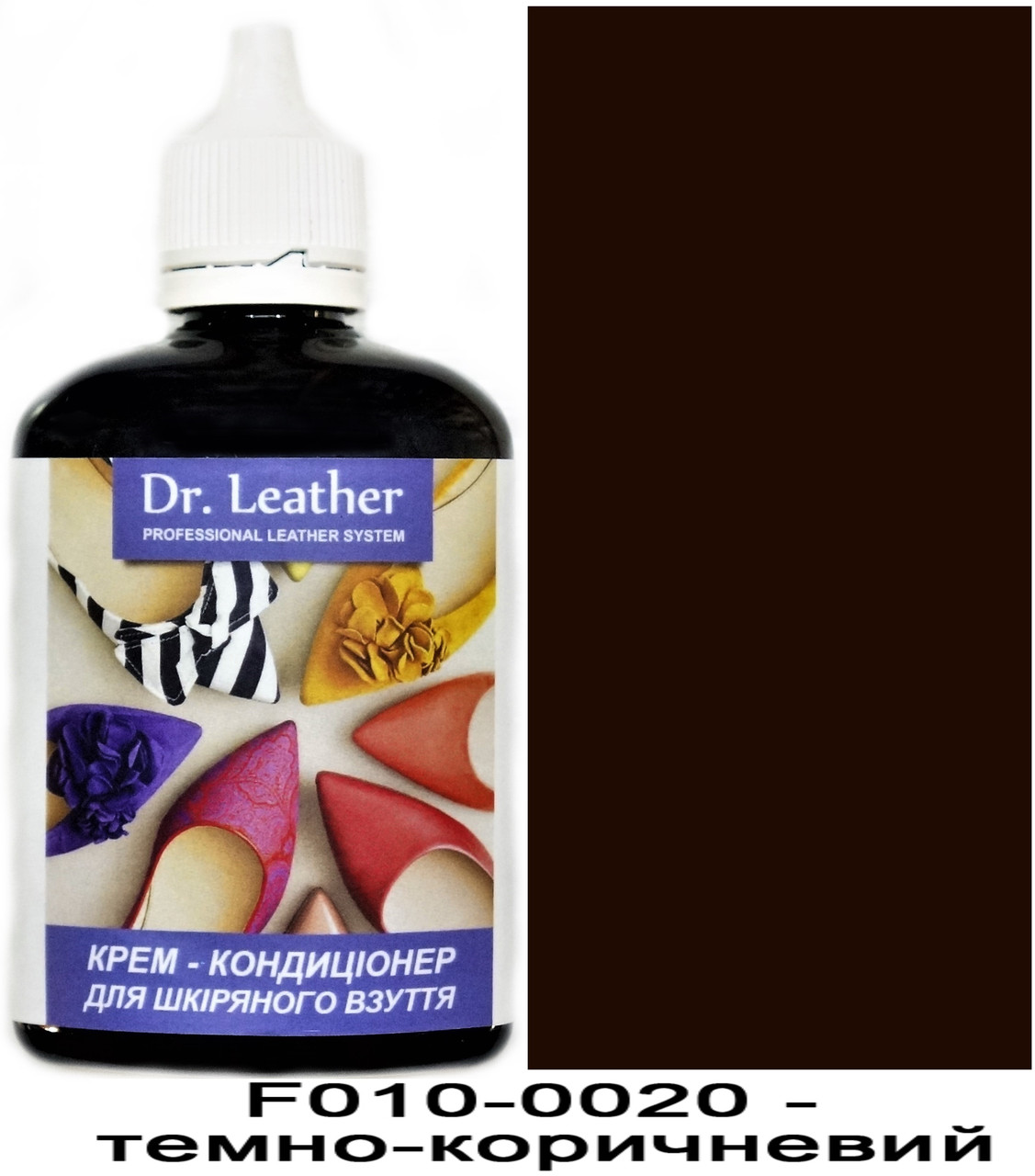 Крем-кондиціонер 100 мл."Dr.Leather" колір темнокоричневый, фото 1