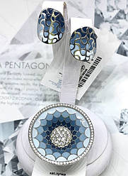 Комплект срібний з блакитною емаллю омбре Фелічіта
