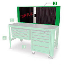 Полиця для верстака TOPTULPRO 1560*200*603мм + 20 власників TAAD1602