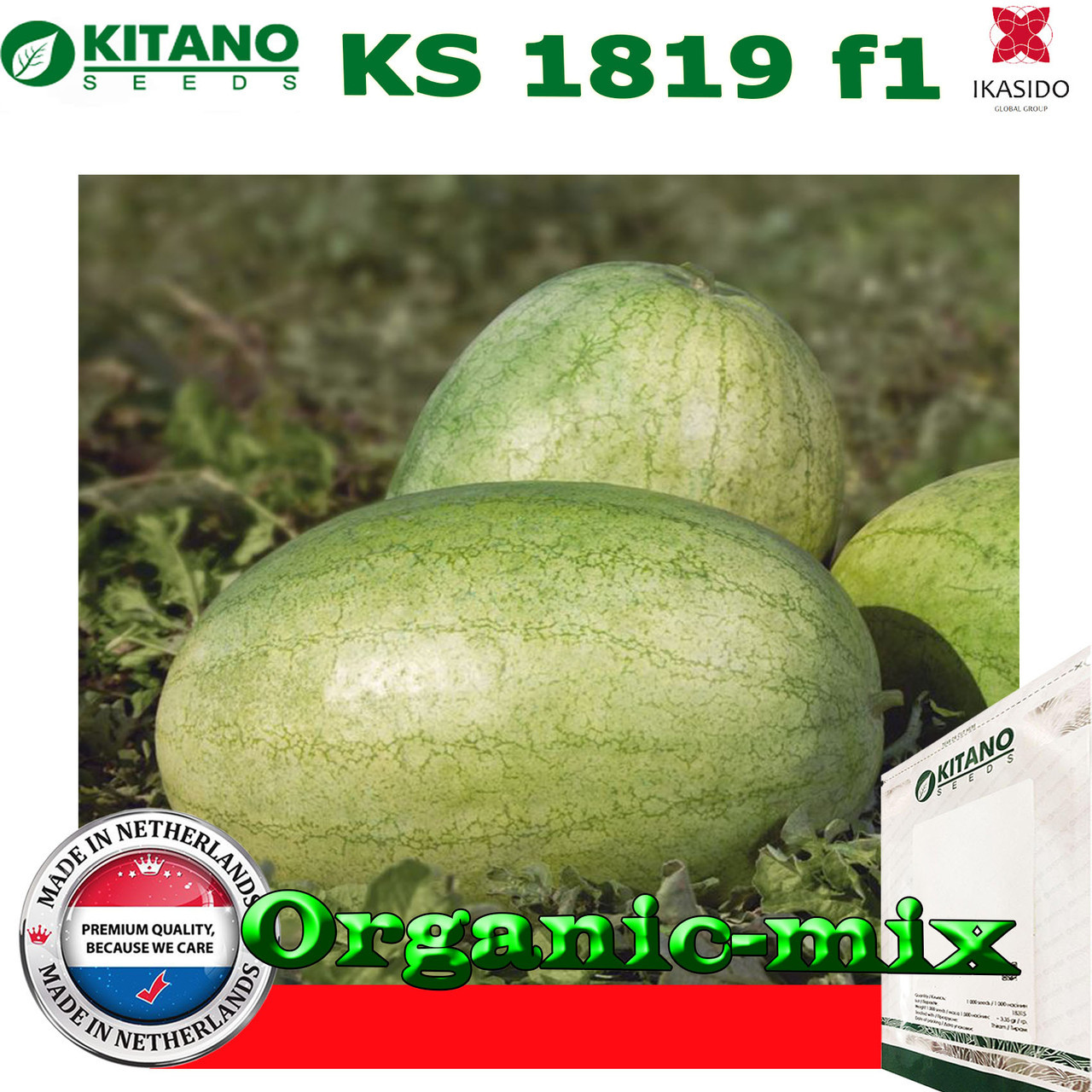 Насіння, кавун КS 1819 F1, 100 насіння, KITANO SEEDS (Нідерланди)