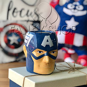 Чашка фігурна "Капітан Америка", супергерої, Кружка керамическая "Капитан Америка"