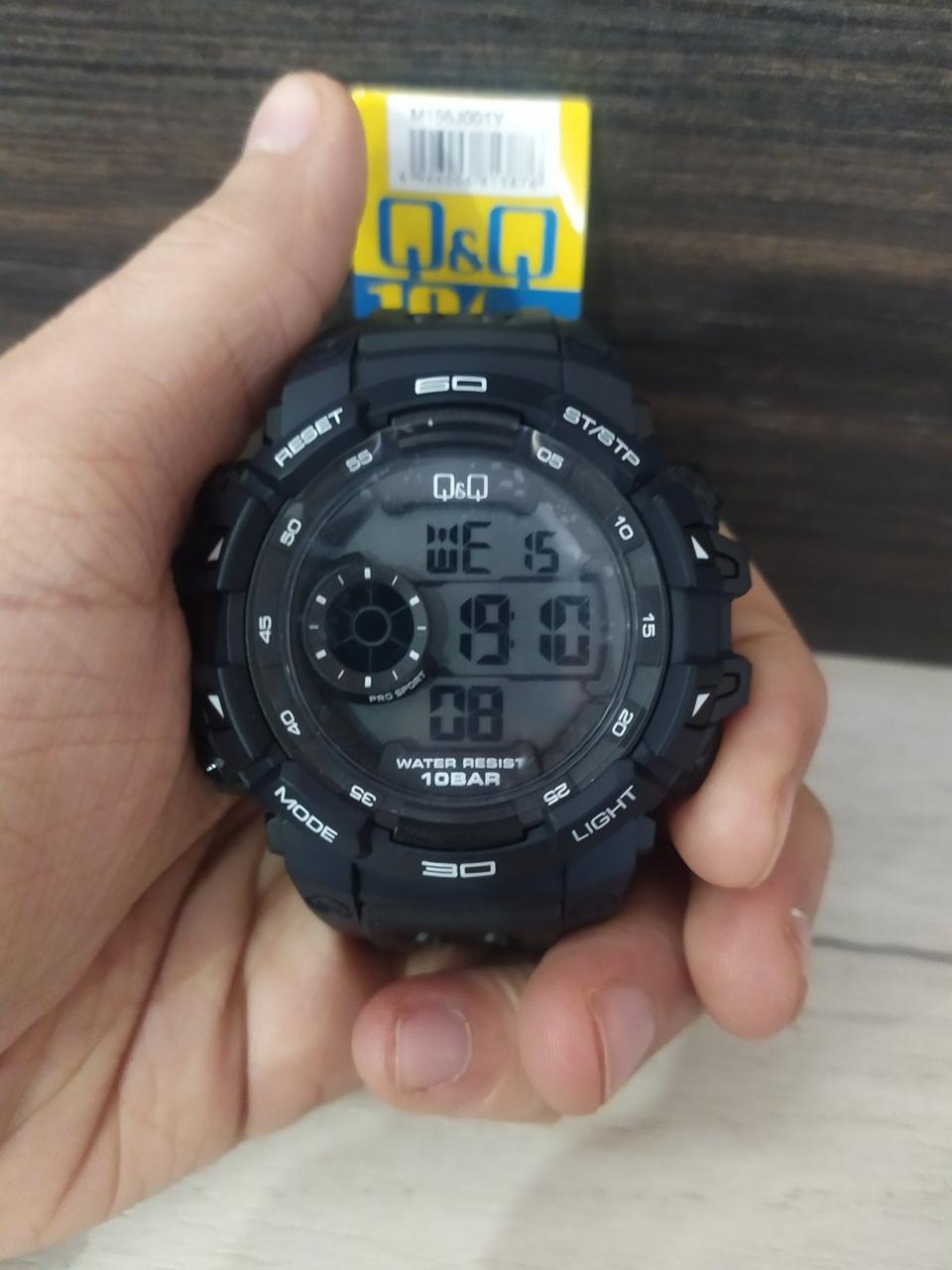 Q&Q M156 черные мужские спортивные часы - фото 3 - id-p1109795200