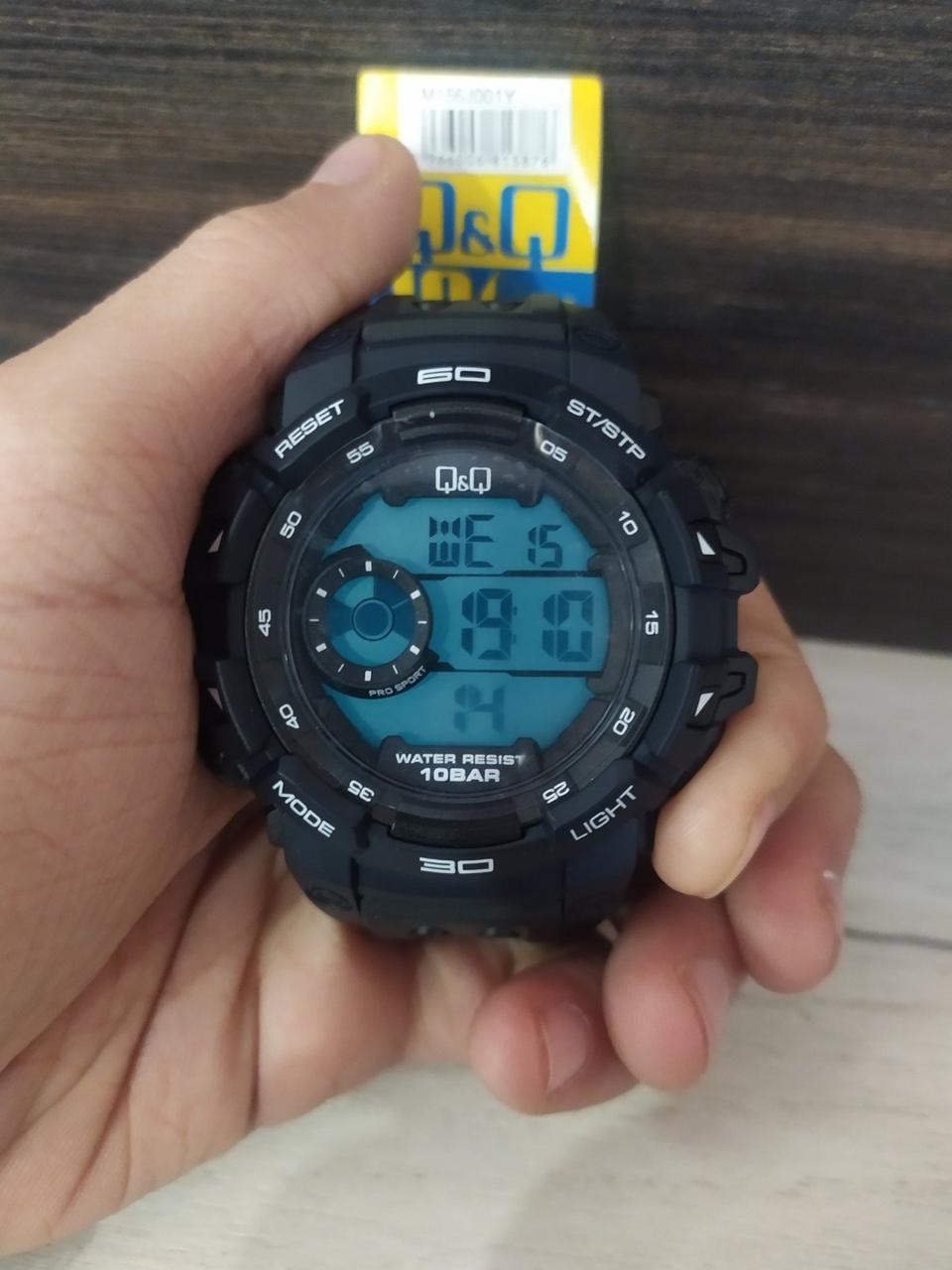 Q&Q M156 черные мужские спортивные часы - фото 4 - id-p1109795200