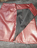 Спідниця шкіряна екошкіра штучна бордова на блискавці 42 44 зам., фото 3
