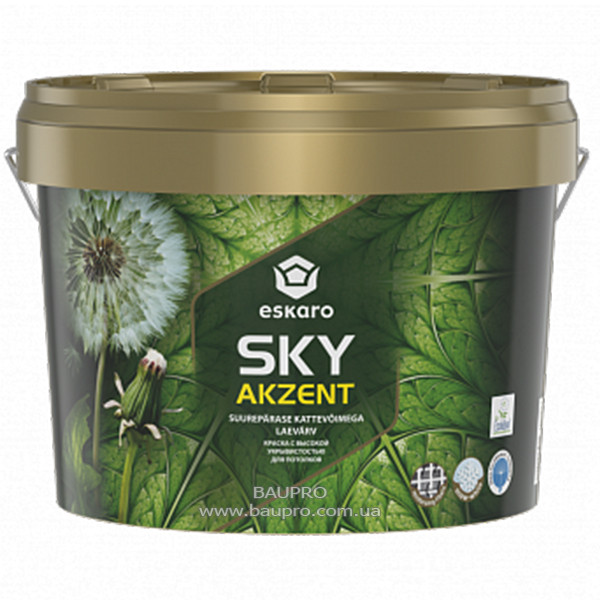 Фарба ESKARO Akzent Sky для стін (глибокоматова), 9 л