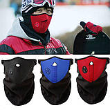 Баф маска на флисі віло мото чорна на липучці, фото 6