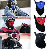 Баф маска на флисі віло мото чорна на липучці, фото 7