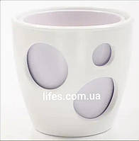 Вазон керамічний білий + лавандовий ВК 16-18, 2.5літра