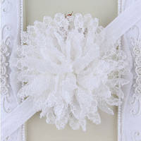 Пов'язка на голову дитяча з квіткою 40-50 см білий