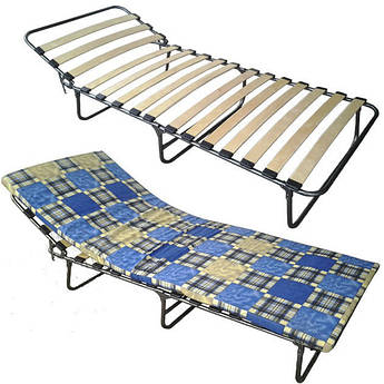 Розкладачка ліжко ортопедичне на ламелях з матрацом "Нова"| Розкладушка ліжко