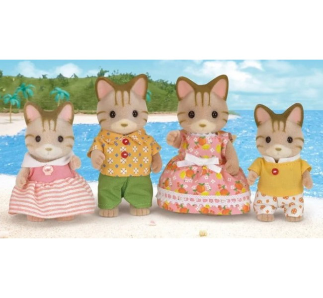 Набір фігурок Sylvanian families Сім'я Смугастих Котів Calico critters Cat Family
