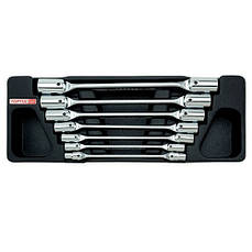 Набір торцевих ключів шарнірних 6-19мм 7ед. (в ложементі) TOPTULPRO GAAT0702