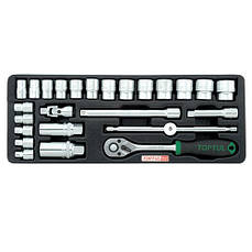 Набір головок з тріскачкою в ложементі 3/8" 25ед. TOPTULPRO GCAT2501