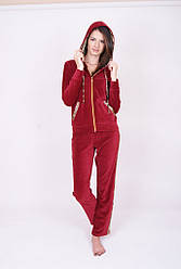 Костюм жіночий велюровий (кофта довгий рукав із капюшоном + штани), Nicoletta