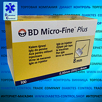 Иглы BD Microfine 8 мм 30G (0.30 мм) для инсулиновых шприц-ручек, 100 шт.