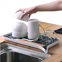 Сушилка для посуды и продуктов ос сливным носиком Kitchen Draining Tray