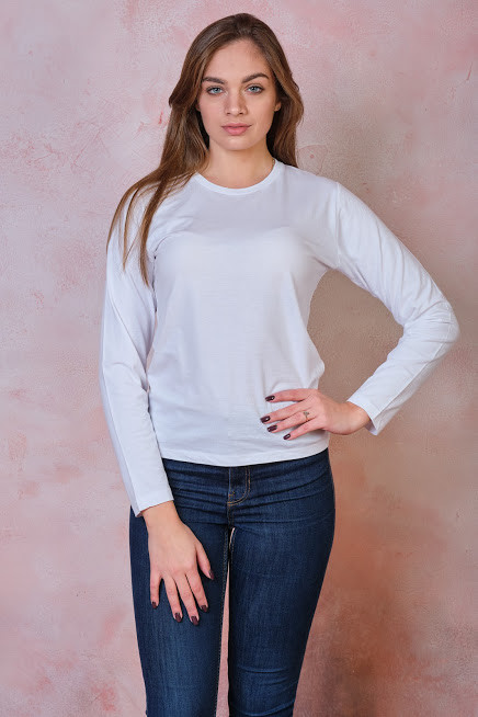 Женская футболка JHK REGULAR LADY LS цвет белый (WH) - фото 1 - id-p891266240