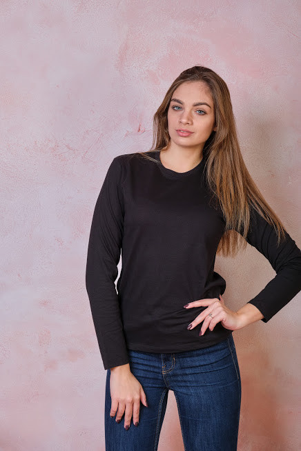 Жіноча футболка JHK REGULAR LADY LS колір чорний (BK)