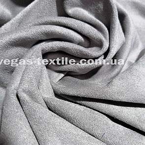 Тканина штучна Замша стрейч Світло-сірий